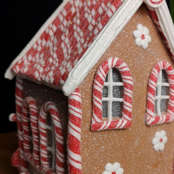 Samuel Alexander 20cm Battery Operated LED Gingerbread Santa Candy Cabin Christmas Decoration