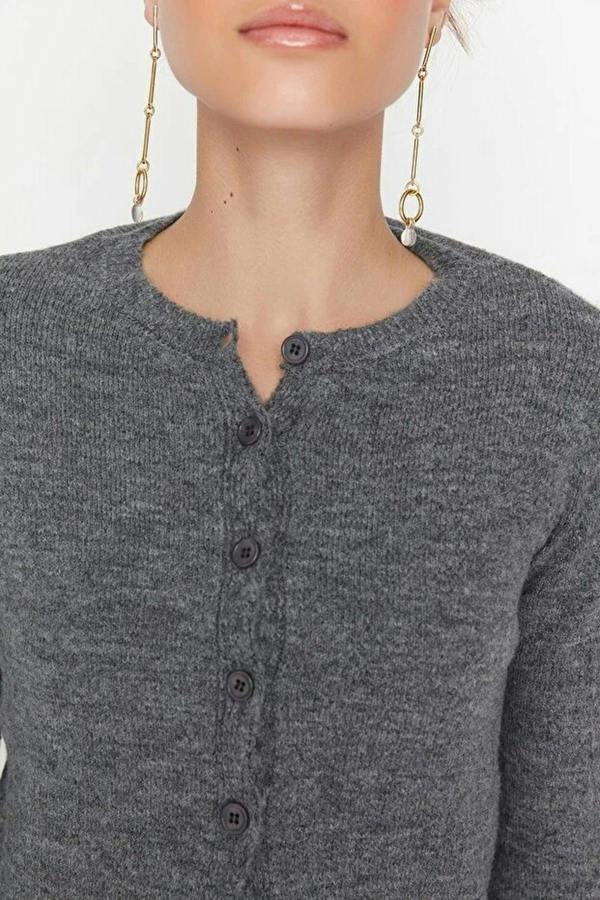 WOVCOR 2-Piece Crop Soft-Textured Knit Blouse-Cardigan Set