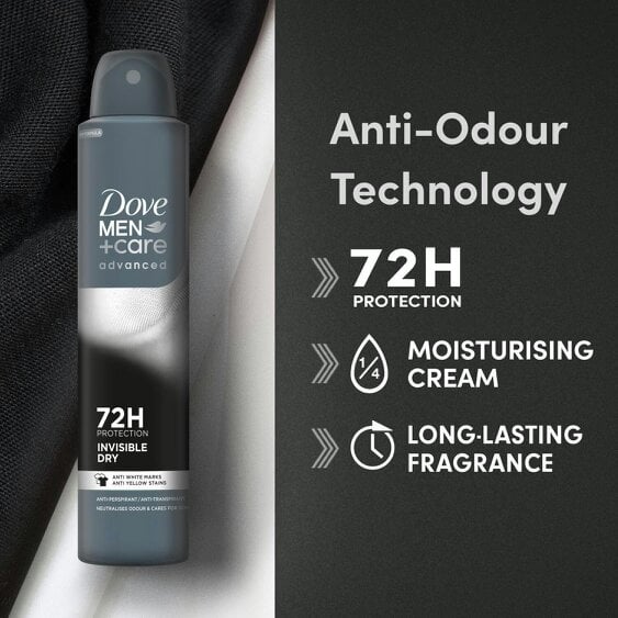 Dove Men+Care Anti-Perspirant Advanced Invisible Dry 72H Protect Deo, 30x200ml