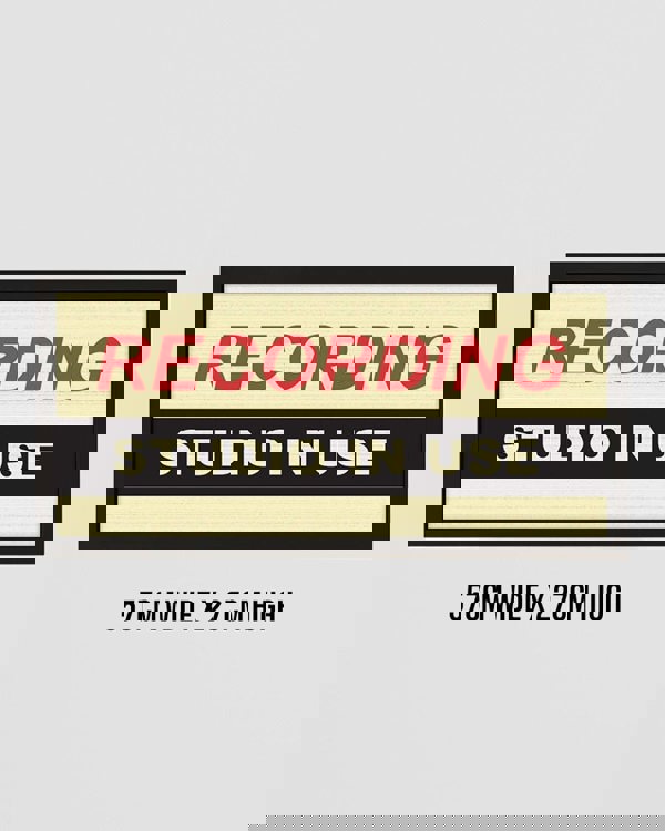 Framed Wall Art Print - Recording Studio In Use Sign for Music Lovers