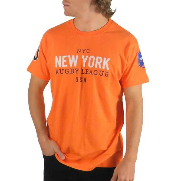 T-Shirt-New-York-Rugby-League-Orange-model