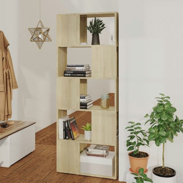 Berkfield Book Cabinet Room Divider Sonoma Oak 60x24x155 cm