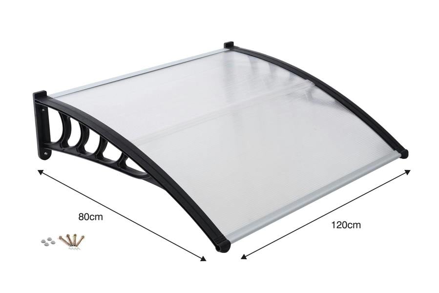 Gr8 Garden Front Door Canopy Porch Rain Protector Awning Lean-To Roof Shelter 80 x 120cm Outdoor UV Resistant
