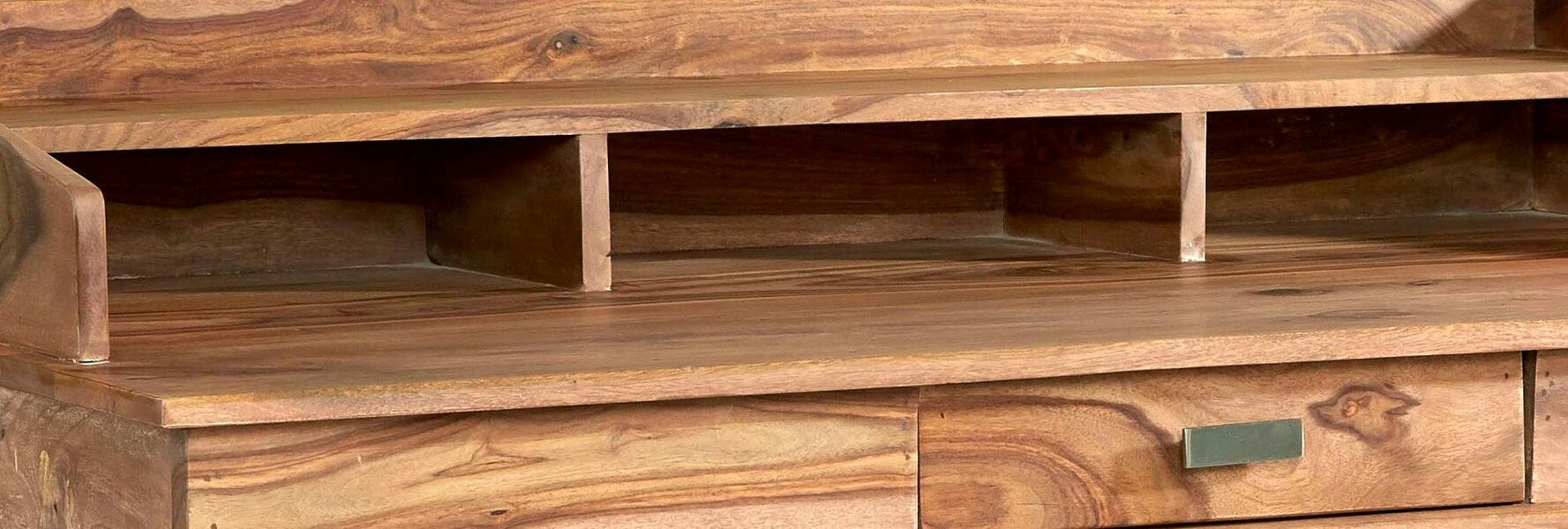 Wyld Haus New York Sheesham Wood Study Desk 1 Drawer 1 Top Shelf