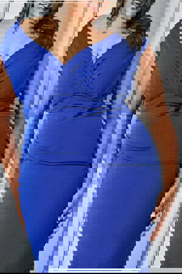 Bardot Pleated Maxi Dress - Royal Blue DR1092P