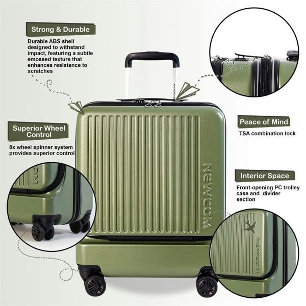 Infinity Luggage Durable EasyJet Ryanair 39 x 26 x 51.5 cm Front Open Cabin Luggage Travel Suitcase