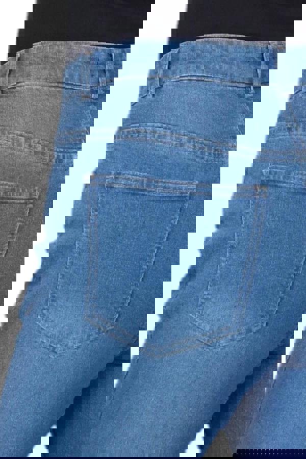 Paulo Due Womens High Rise Flared Denim Jeans with Front Pintuck Detail