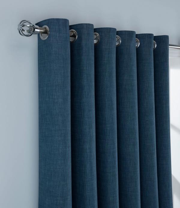Smart Living Linen Look Blackout Eyelet Curtain - Navy