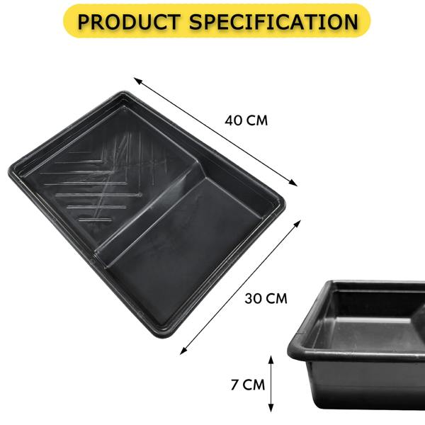 Ketoplastics Plastic Paint Tray 9" Painting Tray Durable Decorating Roller Tray Ideal For Trade & DIY Rollers Up To 9" Wide - Pack of 3