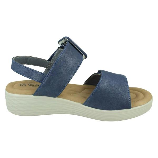 Eaze Ladies Eaze Low Wedge Mule Sandal with Chunky Buckle Strap F12080