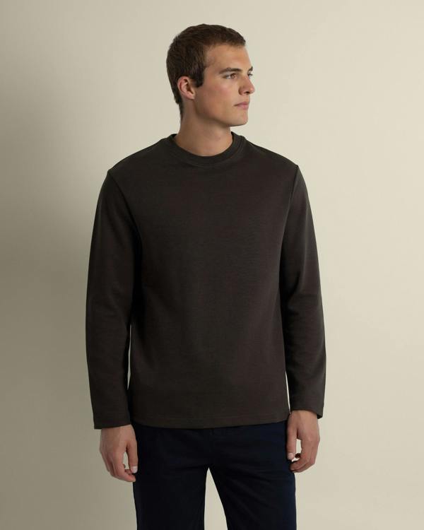 Larsson & Co Halle – Soft Touch Interlock Long Sleeve T-Shirt - Dk Brown