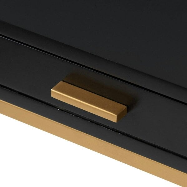 Wyld Haus Murano Black Gloss and Gold One Drawer Bedside Table
