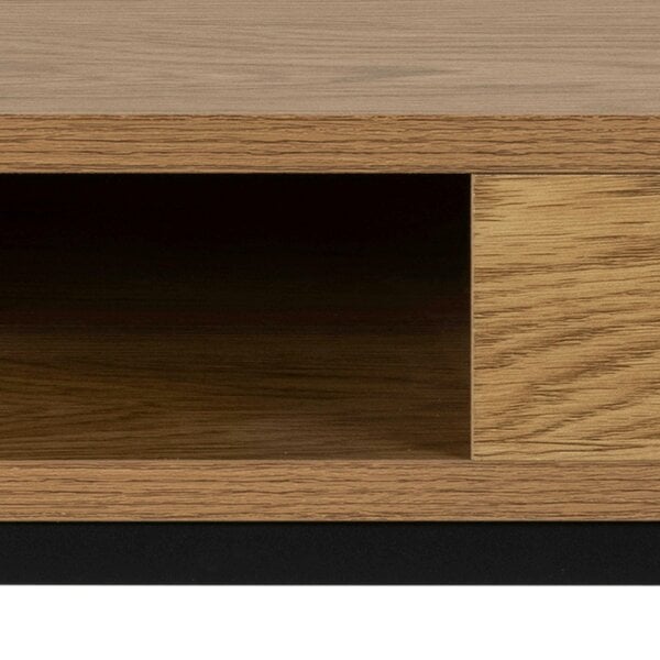 Wyld Haus Pisa Square Wild Oak Effect Coffee Table Steel Base Open Storage
