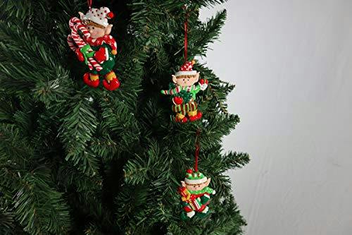 3pc Ceramic Christmas Tree Hanging Decorations Festive Home Decor Set image 5