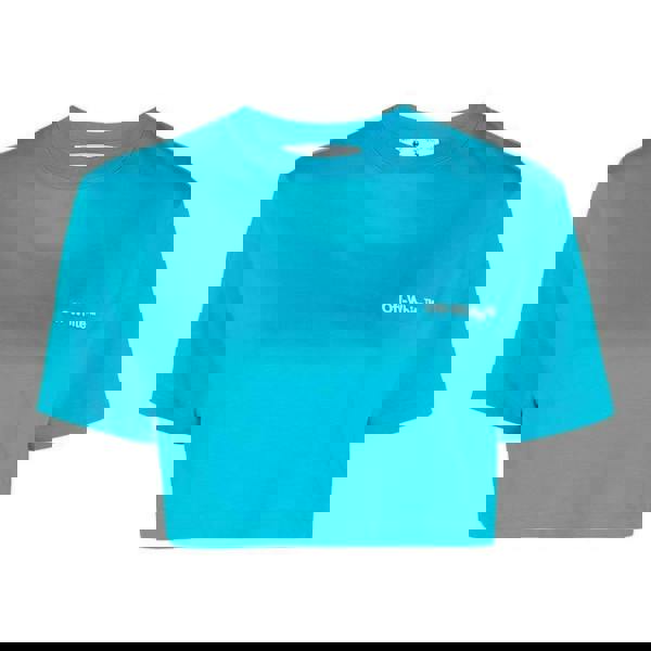 Off White Womens/Ladies Helvetica Crop T-Shirt - Blue - 