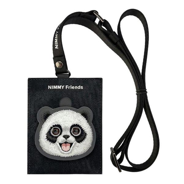 Nimmy Friends Nimmy Big Eye Cute Pet Travel Panda Face Card Sleeve Holder Black - N-XDY-KT-06-A