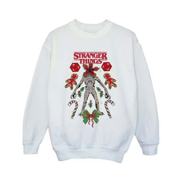 Netflix Boys Stranger Things Christmas Demogorgon Sweatshirt - White