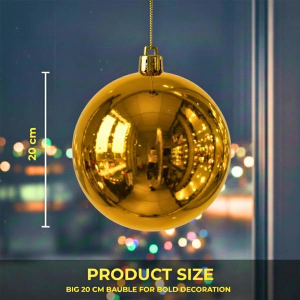 20cm to 25cm Glossy Dark Gold Christmas Bauble for Elegant Seasonal Home Décor image 4