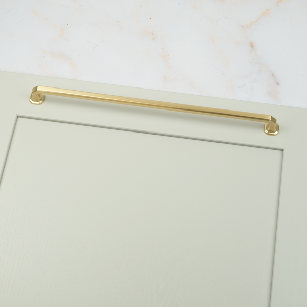Handle & Home Satin Brass Octagonal Cabinet Handles & Coordinating Knob