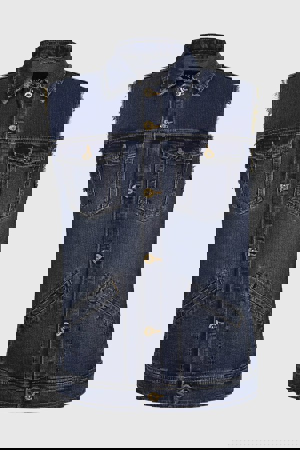 Men's Regular Fit Stretch Denim Sleeveless Jacket Navy Colour Enorsia UK