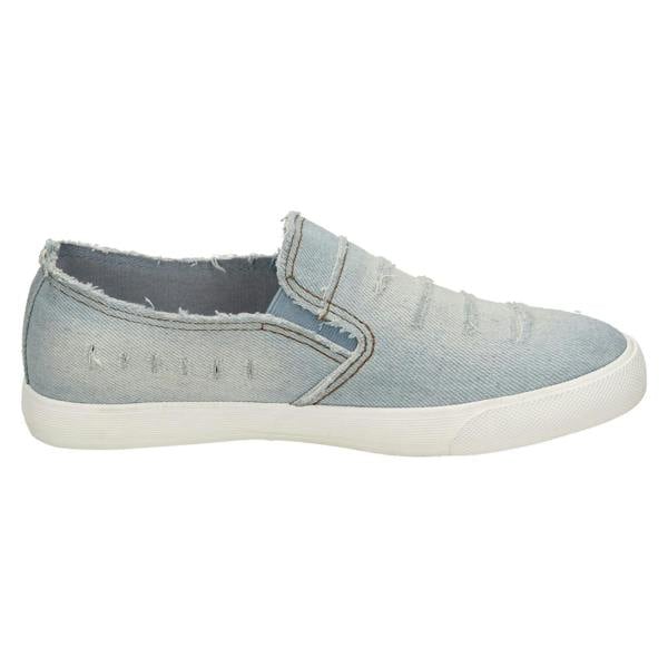 Spot On Ladies Spot On Distressed Denim Slip On Pumps