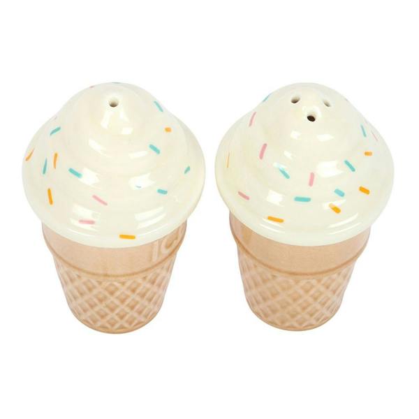 Kingsbury Gifts Sweet Treats Ceramic Ice Cream Cone Salt & Pepper Set