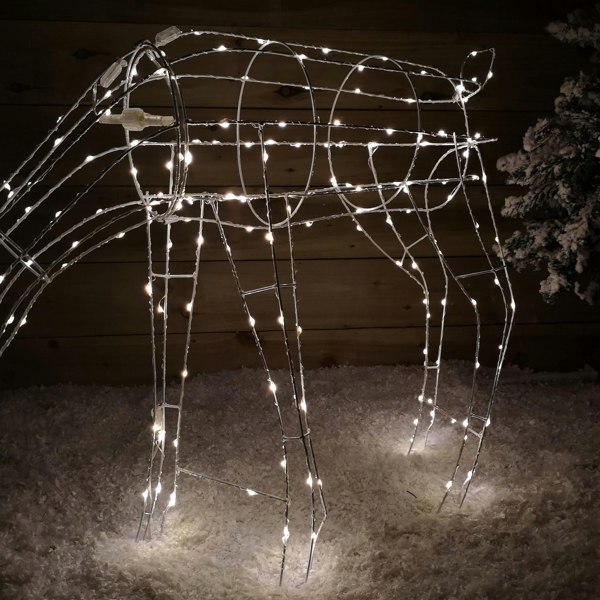 Samuel Alexander 63cm Outdoor Twinkling LED Grazing Reindeer Christmas Decoration in Warm White