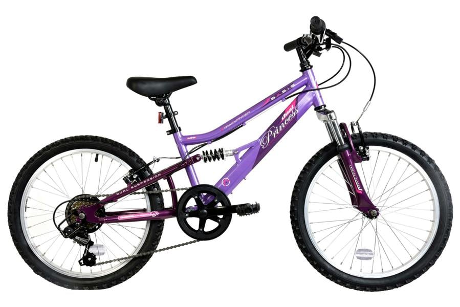 Basis Bikes Basis Princess 20" Girls Full Suspension Mountain Bike - Pearl Purple/Pink