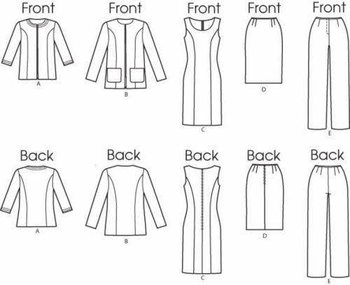 Butterick Sewing Pattern 5719, Dresses, Jackets, Trousers, Skirts, Suits for Women, 8-10-12-14-16 - Easy