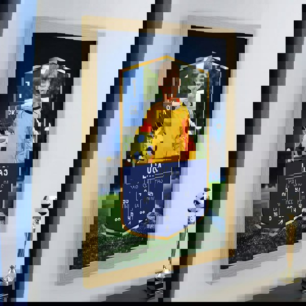 Personalised Memento Company Personalised Photo Upload Football Card Football Oak Poster Frame