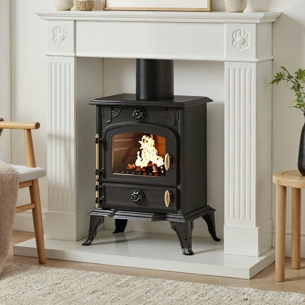 Freestanding Cast Iron Wood Burning Stove Fireplace Living and Home 