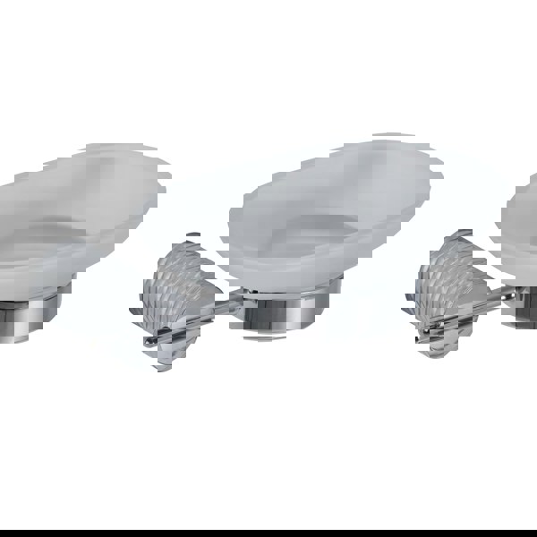 Showerdrape Vitality Chrome Stainless Steel & Frosted Glass Wall Mounted Soap Dish