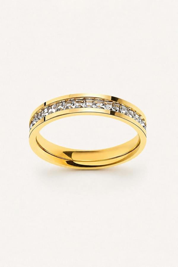 Serla Gold Plated Diamante Eternity Ring
