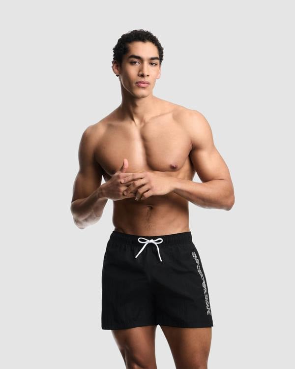 Emporio Armani Mens Drawstring Swim Shorts - Black