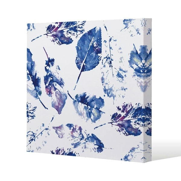 Benjamin Tate Design Autumn leaves background Slim Style Canvas Print  90x90cm , 15mm Slim Real wood.