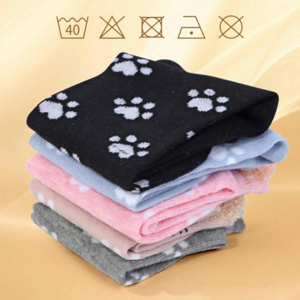 Dyzi 5 Pack Cat Animal Pattern Ankle Socks Women's UK 4-7
