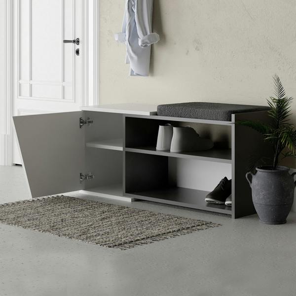 Decortie Modern Fiona Shoe Bench with Storage Space up to 6 Pair Shoes 104.6(W)cm