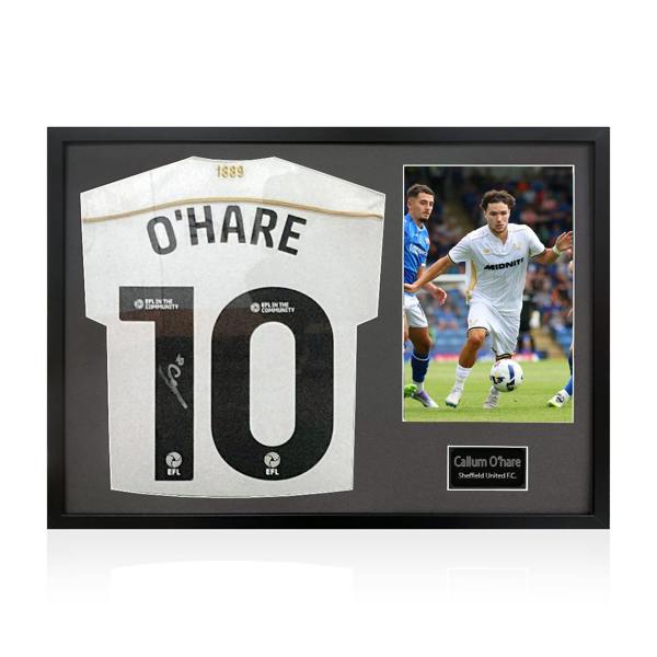 Callum O'Hare Signed Sheffield United Away Shirt Classic Frame