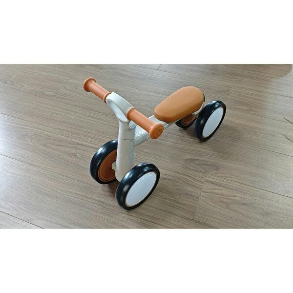 Balance Bike, Lightweight Baby Balance Bike with Foldable Design, Adjustable Seat, No Pedal for 1-2 Years, Cream White