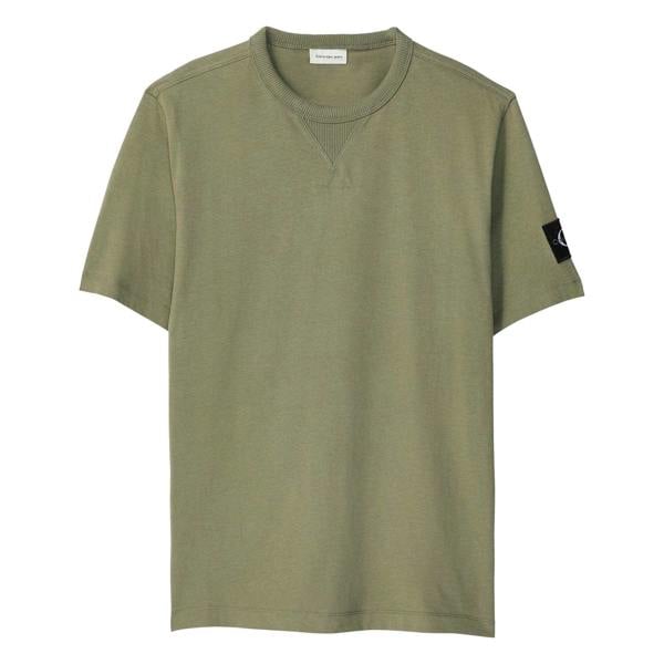 Calvin Klein Mens Badge Crew Neck Regular T-Shirt - Deep Lichen Green - 