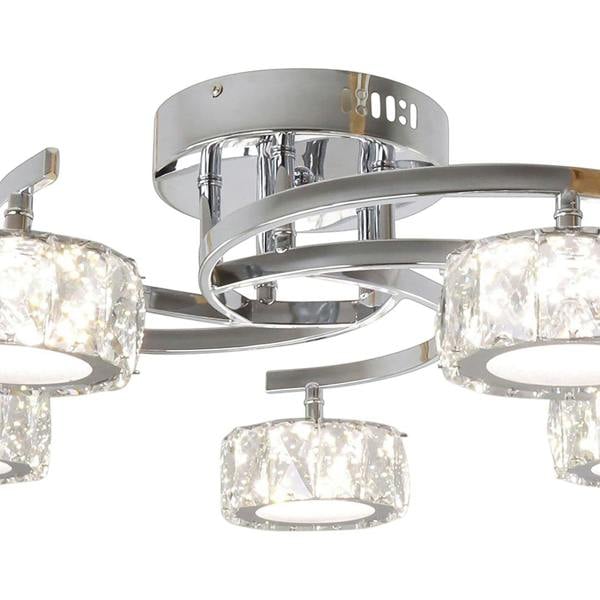 Pagazzi Lighting Dilan 5-Light Polished Chrome LED Semi-Flush Ceiling Light