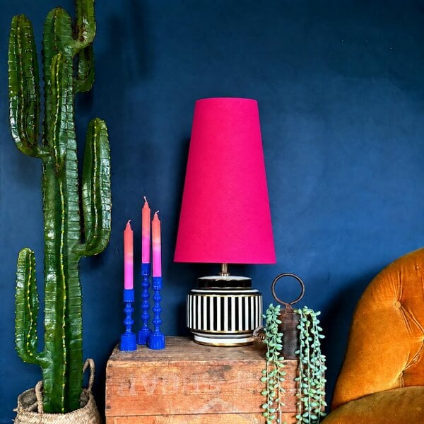Love Frankie Pomegranate Pink Cotton Oversized Cone Lampshades - Queen