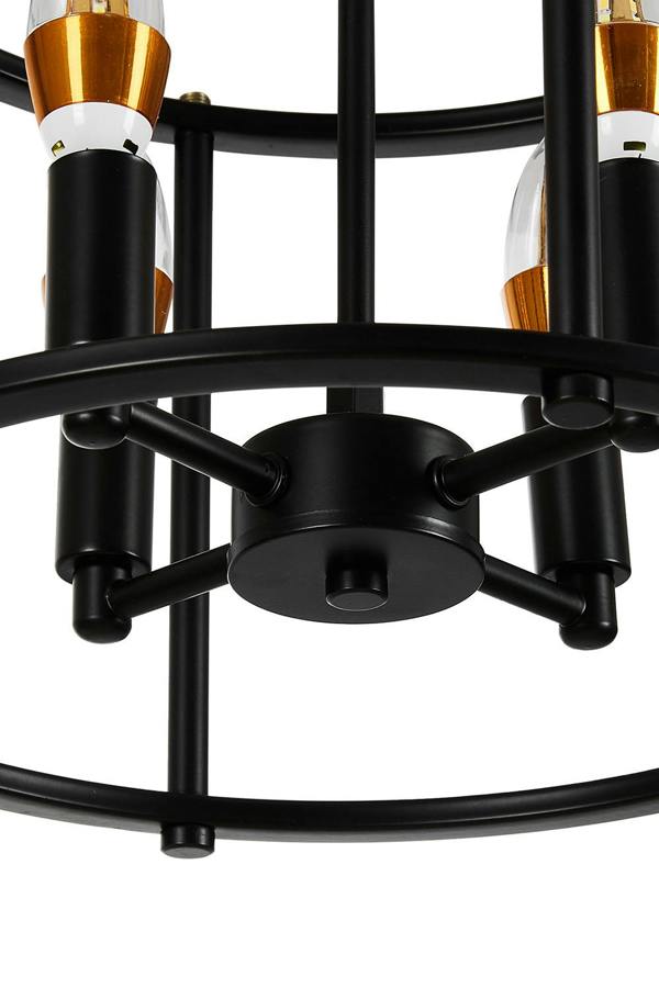 Living and Home Black Cage Metal Ceiling Light