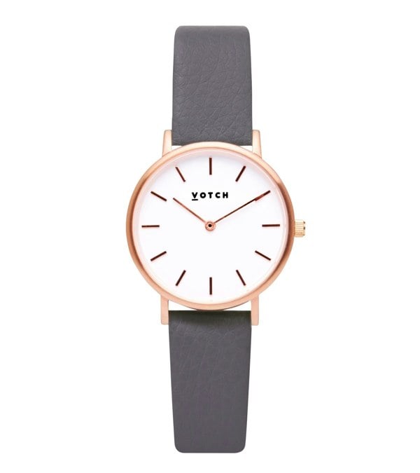 Votch Rose Gold & Slate Grey Watch | Petite