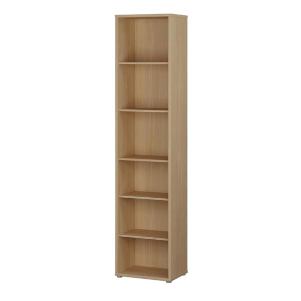 Furniture To Go Alice Springs Tall Narrow Bookcase with 5 Shelves in Elegancia Oak