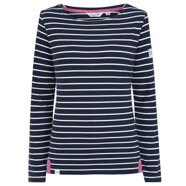 Lazy Jacks Women's Striped Breton Top - Marine
