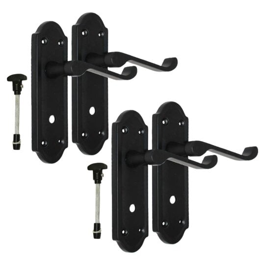 EDH Door Hardware Matt Black Door Handles - Askworth Internal Door Handles Set for Internal Doors