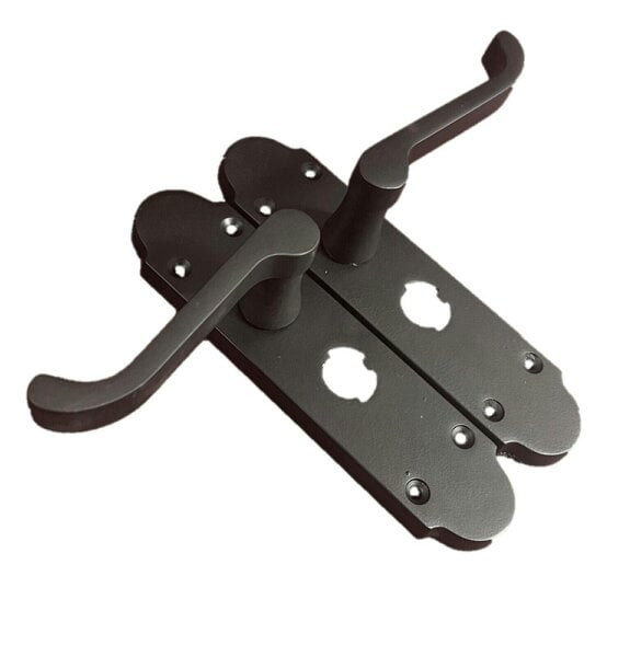 Matt Black Door Handles Set (Privacy Lock) 1 Sets. Victortian Style Door Handles