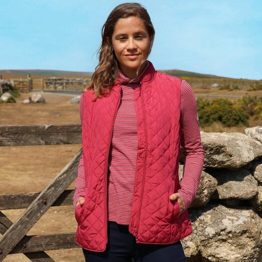 Lazy Jacks GL1 - Ladies Quilted Gilet - Red