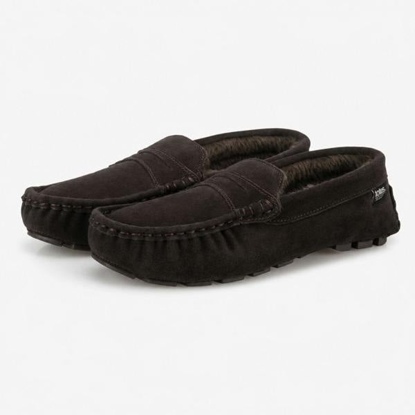 Totes ISOTONER FUR LINED SUEDE MOCCASIN SLIPPER Moccasins   in  Brown